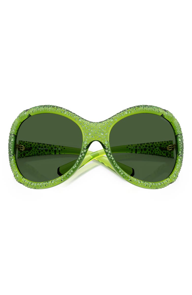 Swarovski 72mm Butterfly Sunglasses, Alternate, color, Transparent Green / Dark Green