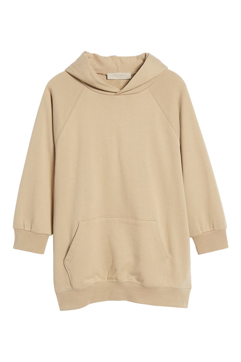 French Terry Three-Quarter Sleeve Hoodie, Alternate, color, OAK