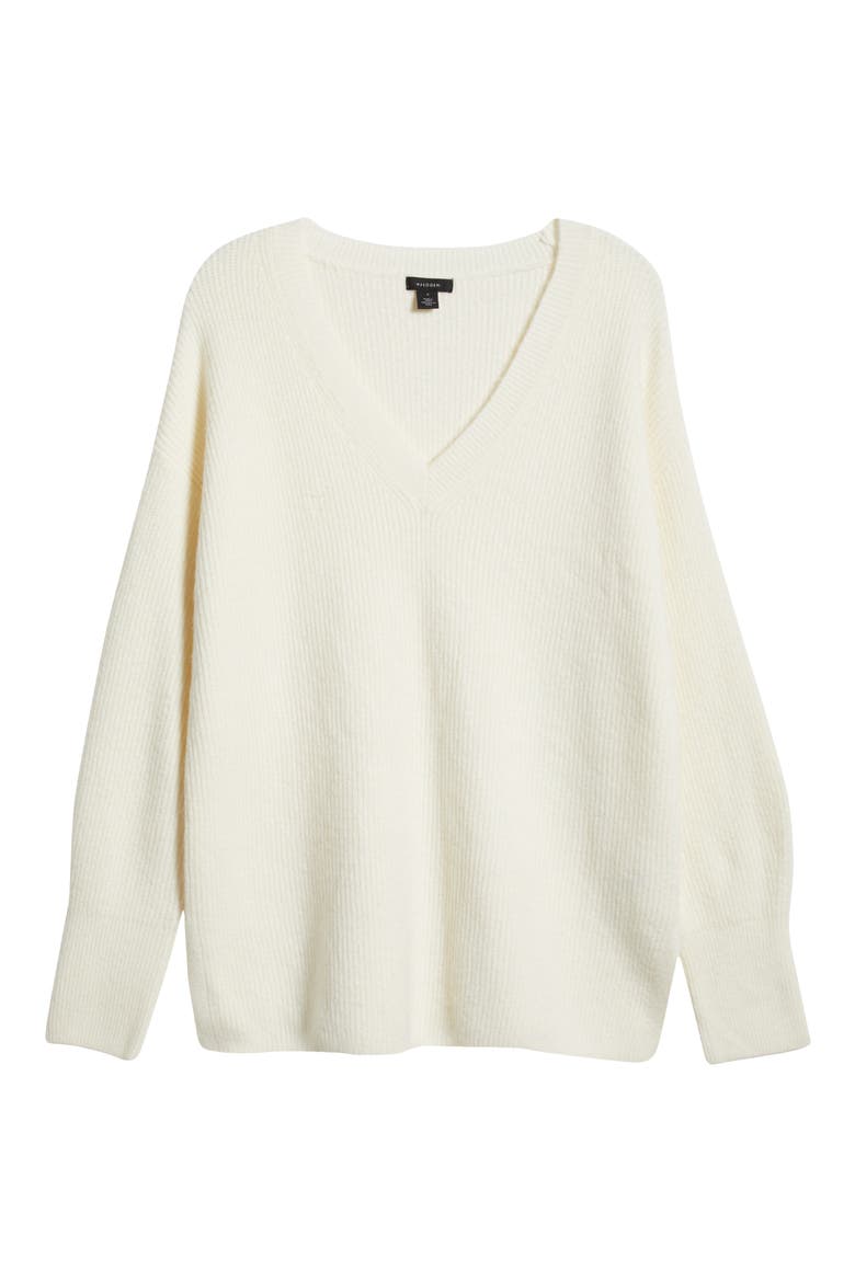 V-Neck Tunic Sweater, Alternate, color, ARCTIC WOLF