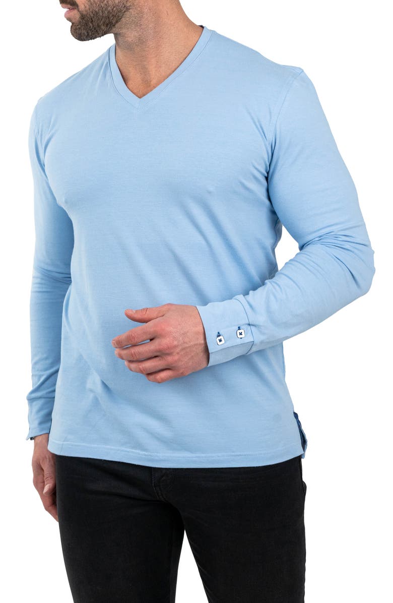 Maceoo Edison Solid V-Neck Cotton Sweater, Alternate, color, 