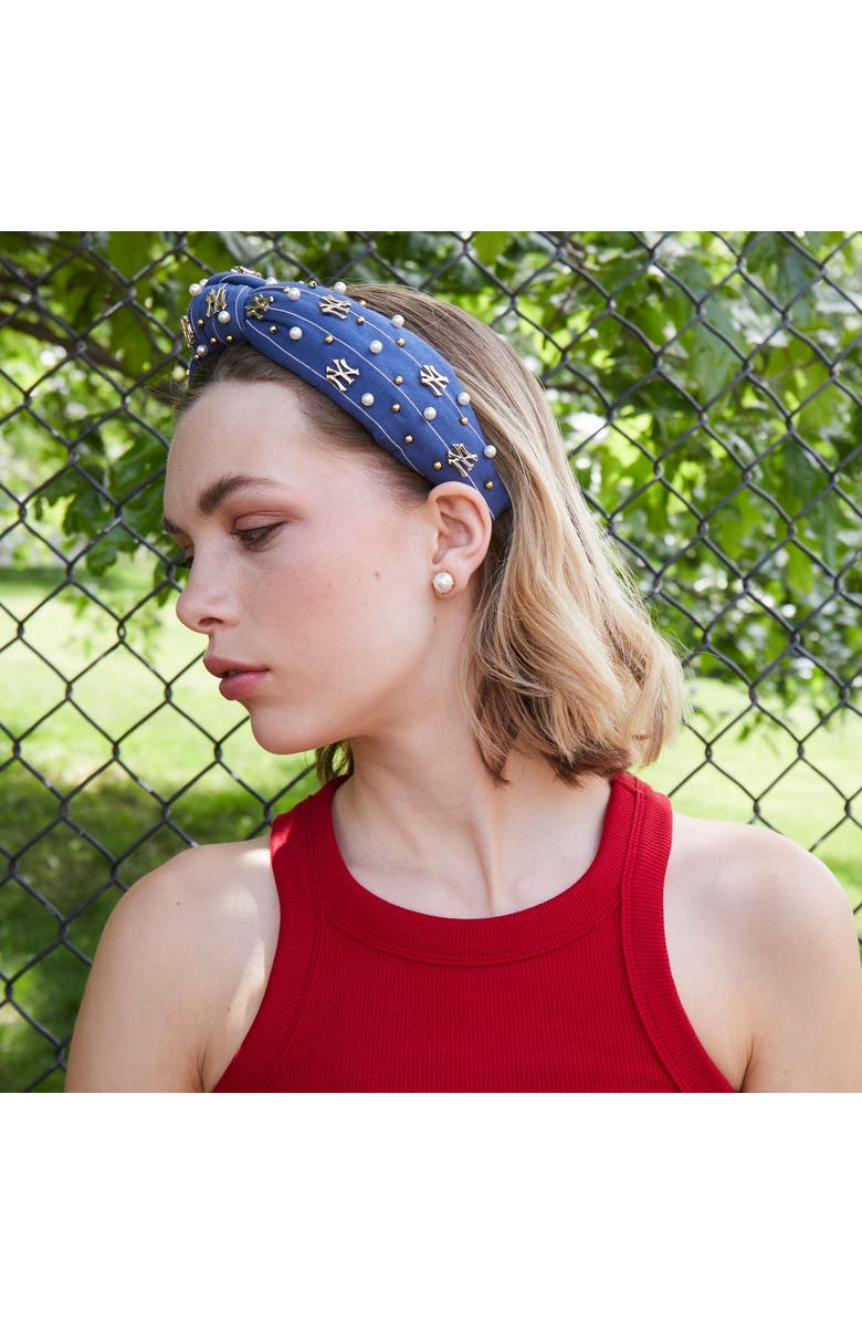 Lele Sadoughi MLB NY Yankees Embellished Headband, Alternate, color,