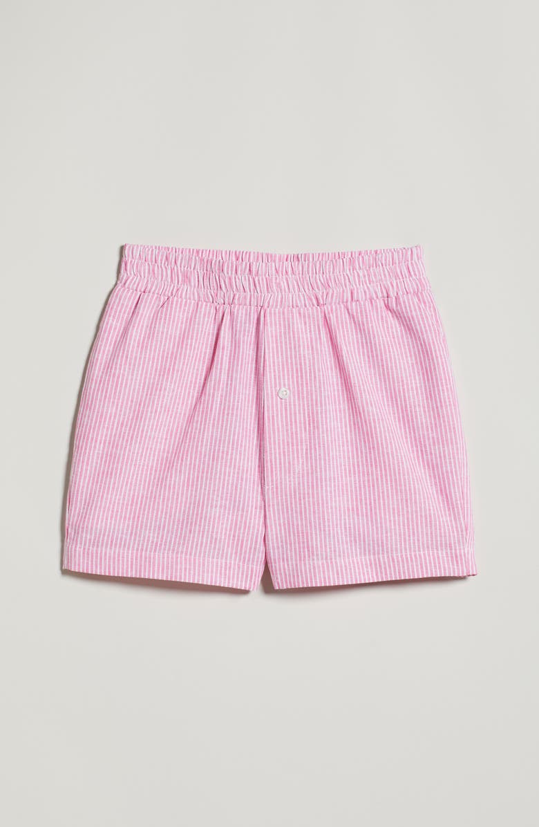 Nordstrom Kids' Linen & Cotton Shorts, Main, color, Pink Boss Nova Stripe