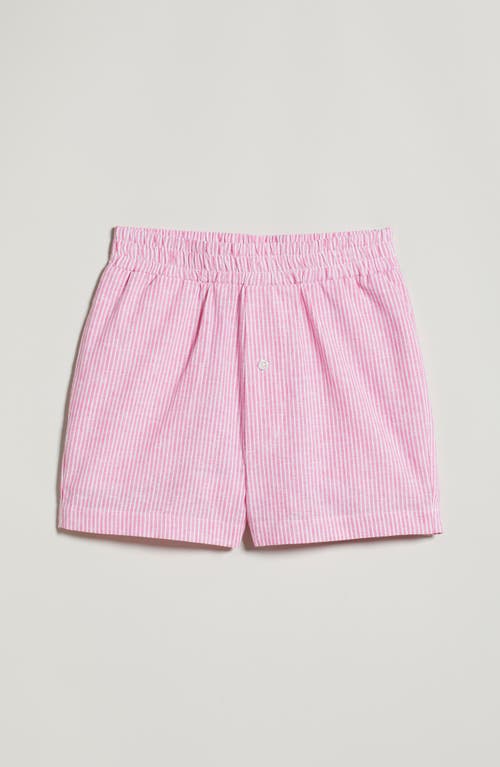 Nordstrom Kids' Linen & Cotton Shorts In Pink Boss Nova Stripe