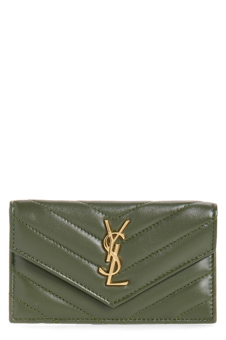 Cassandre Envelope Flap Card Case, Main, color, OLIVE WOOD