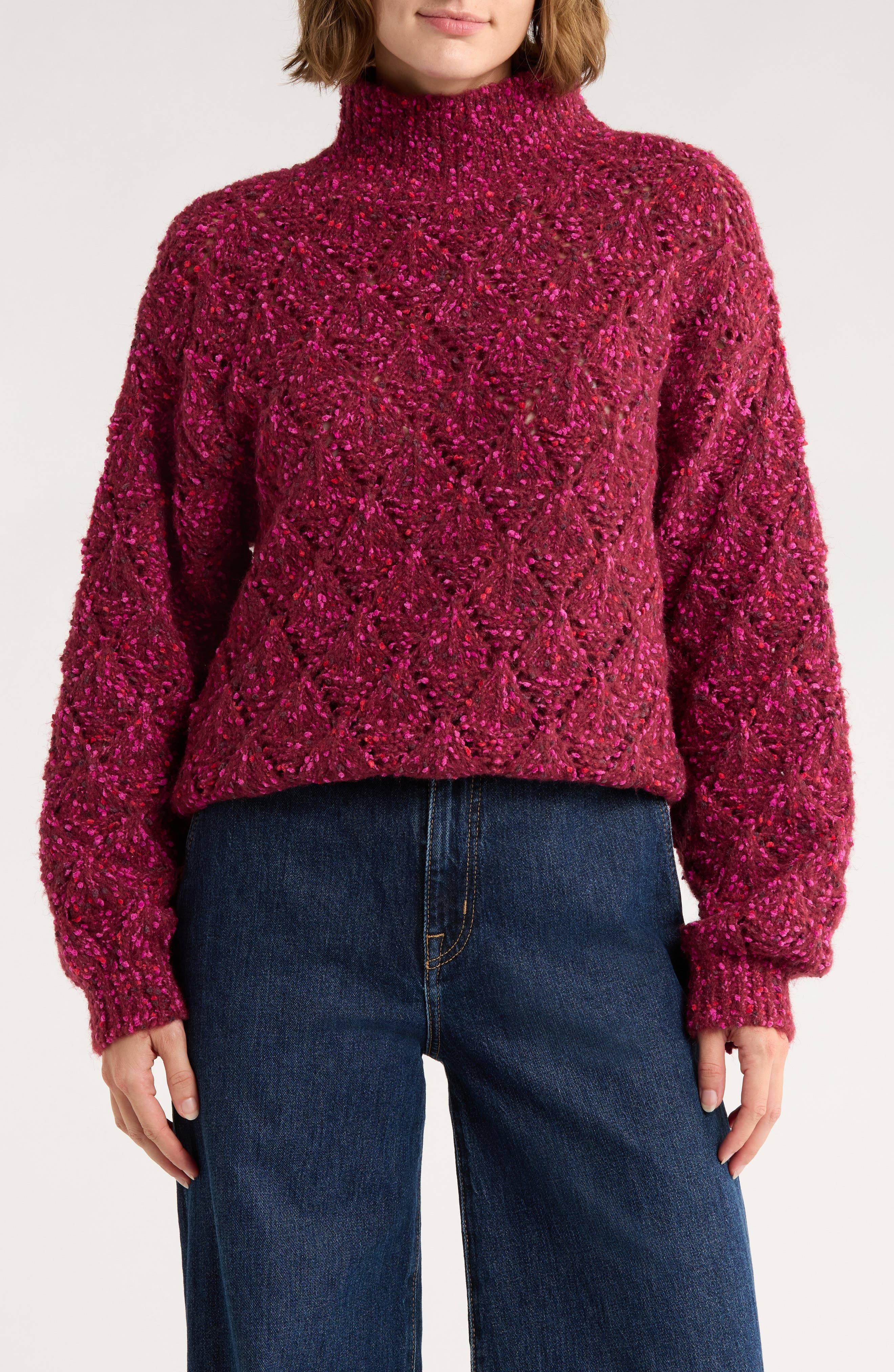 Melrose and Market Fiesta Mock Neck Sweater