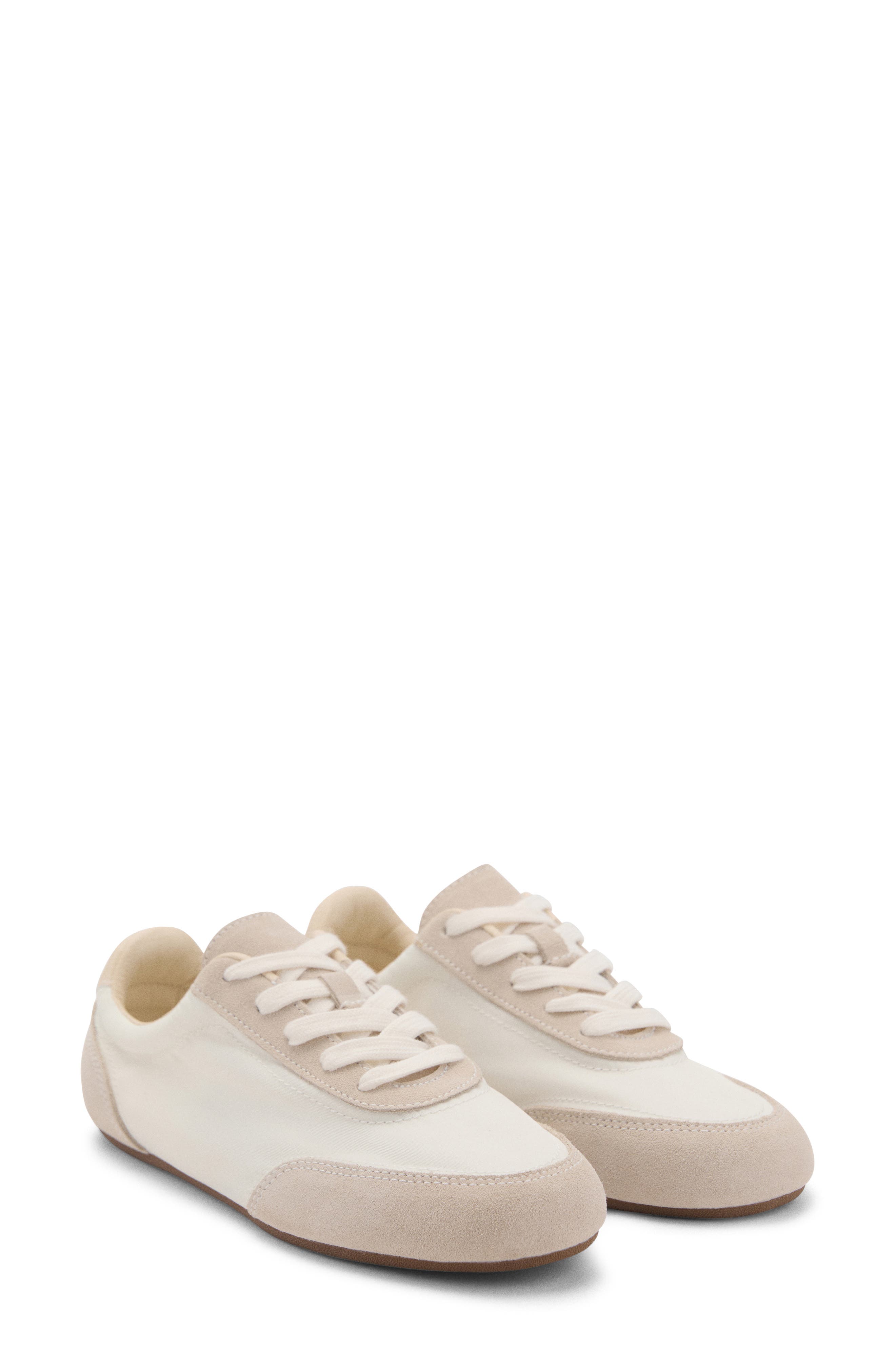 MANGO Mixed Media Sneaker, Main, color, White