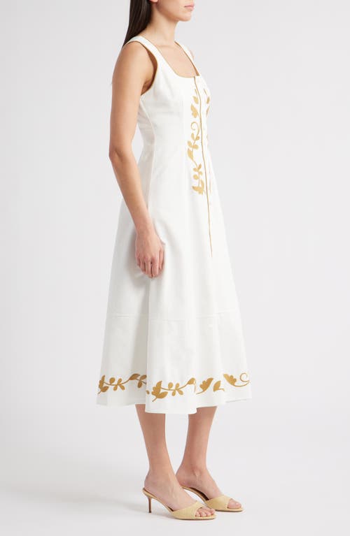 Zoe And Claire Embroidered Sleeveless Midi Dress