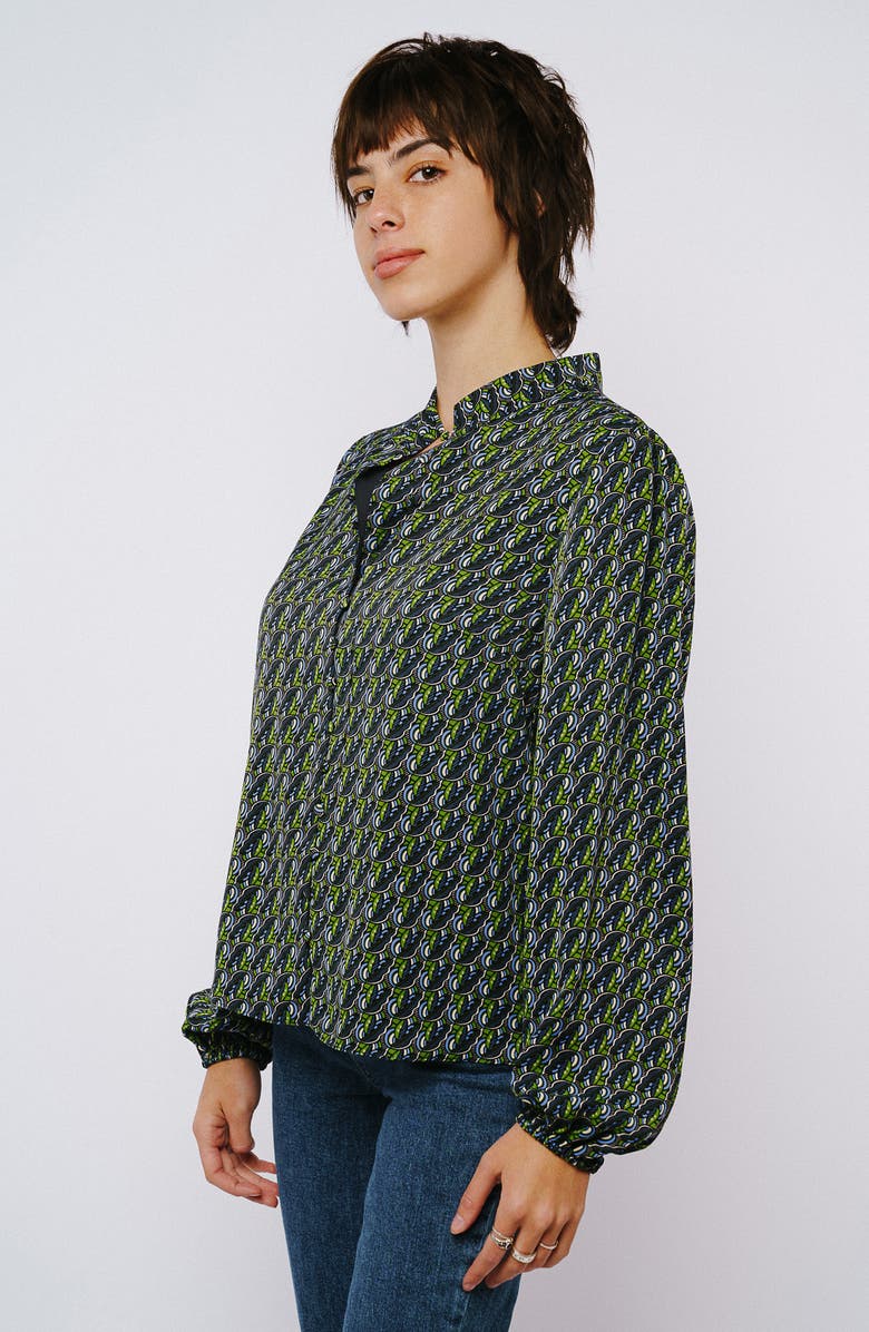 CIEBON Maive Printed Button-Up Top, Alternate, color, Black Multi