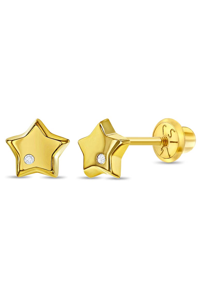 14k Genuine Diamond Star Earrings, Main, color, Gold