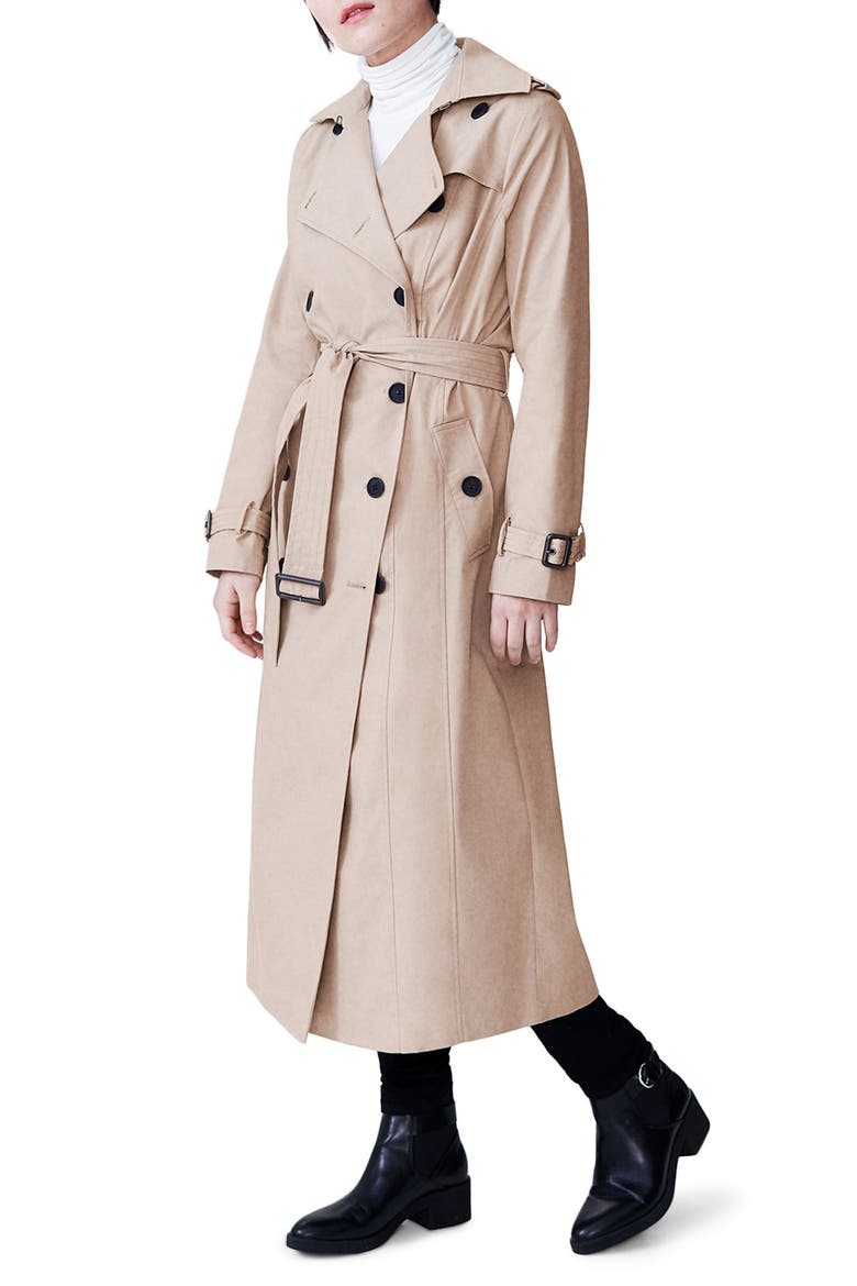 Tirsa Water Resistant Trench Coat, Main, color, KHAKI