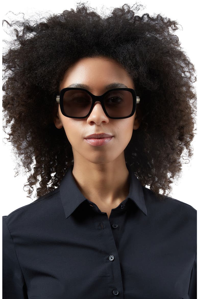 53mm Square Sunglasses, Alternate, color, BLACK/ GREY SOLID