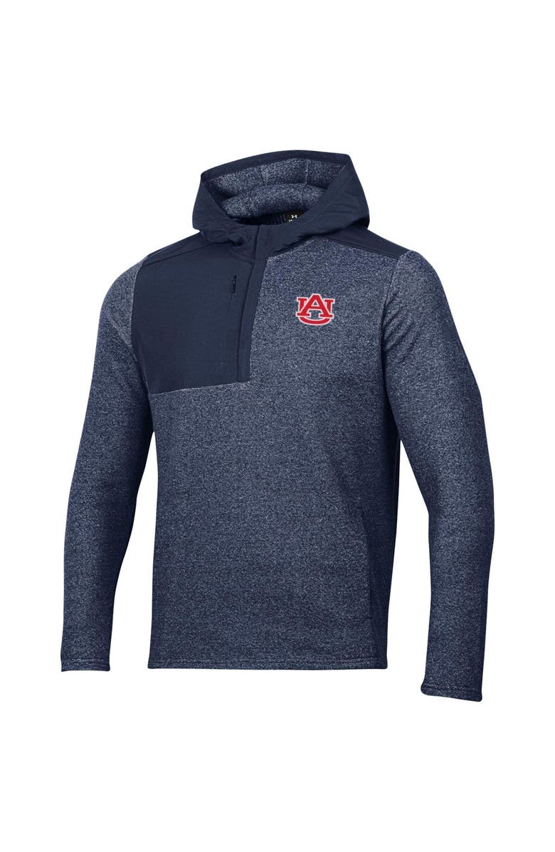 Under Armour Men's Under Armour Navy Auburn Tigers Survivor Fleece Hoodie Quarter-Zip Jacket, Alternate, color, Navy