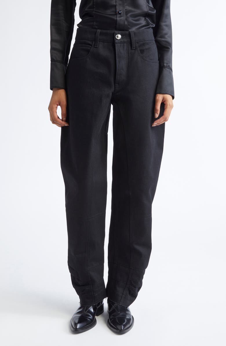 Jil Sander Barrel Leg Jeans, Main, color, Black