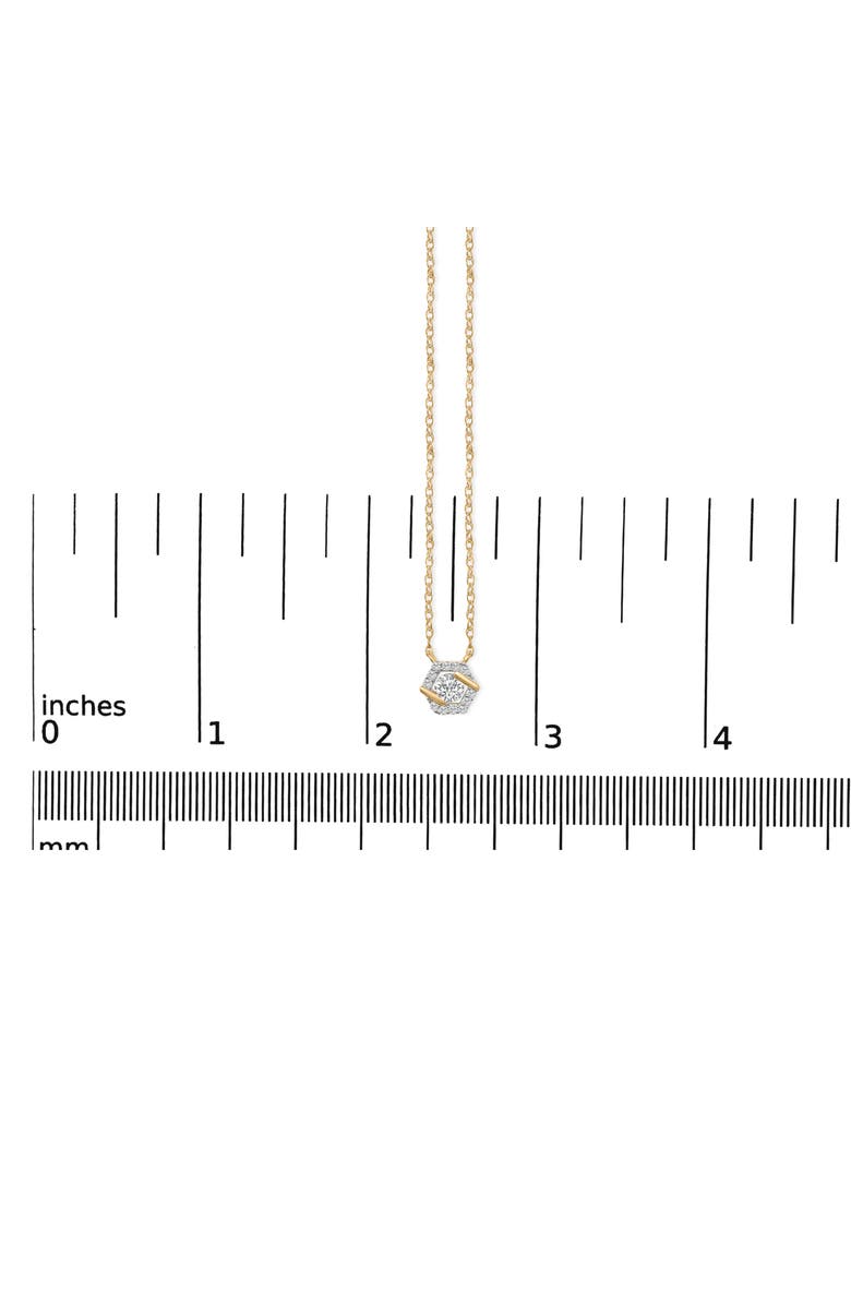 Haus of Brilliance 14K Yellow Gold Plated Sterling Silver 3/8 Cttw Lab Grown Diamond Hex Halo Pendant Necklace, Alternate, color, Yellow Gold Over Silver