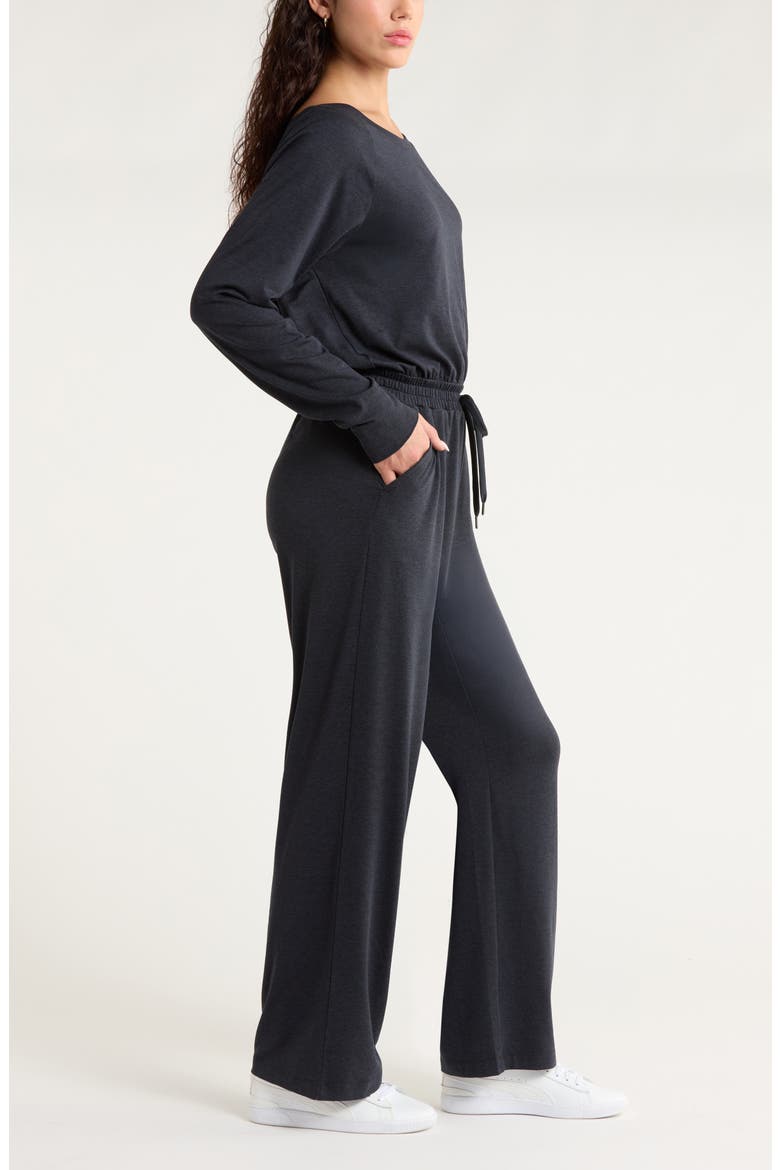 Restore Soft Cozy Long Sleeve Jumpsuit, Alternate, color, BLACK
