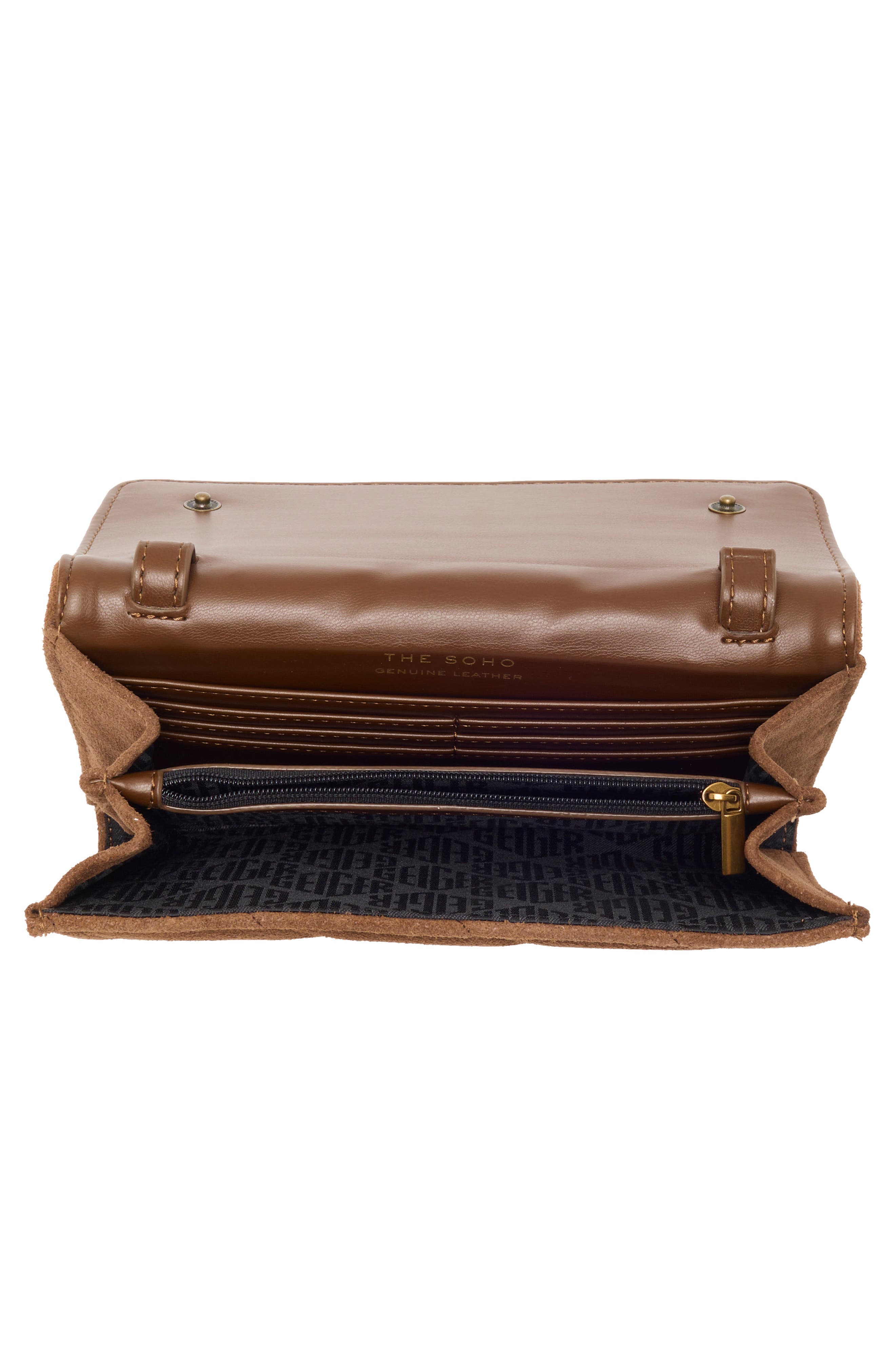 Soho Suede Wallet on Chain, Alternate, color, PINK COMB-SUEDE