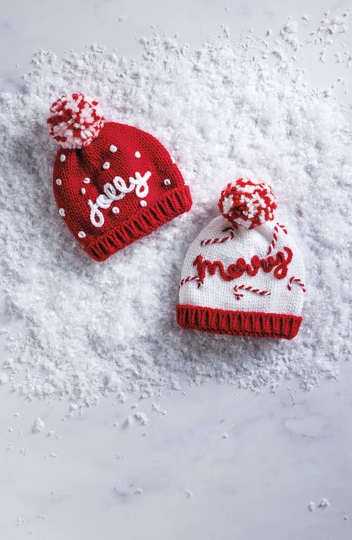 Mud Pie Jolly Holiday Embroidered Hat In Red