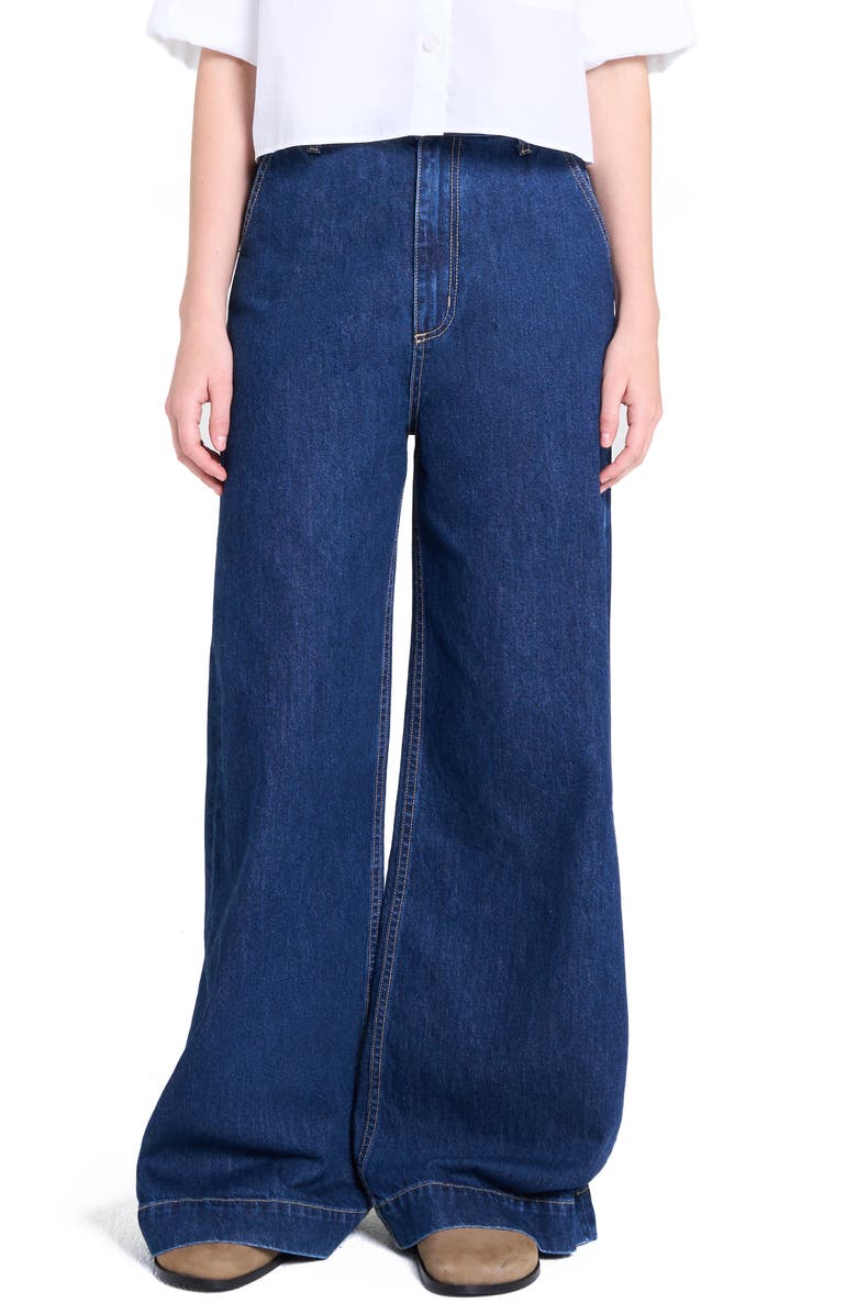 TWP McDougal Wide Leg Jeans, Main, color, Dark Stone