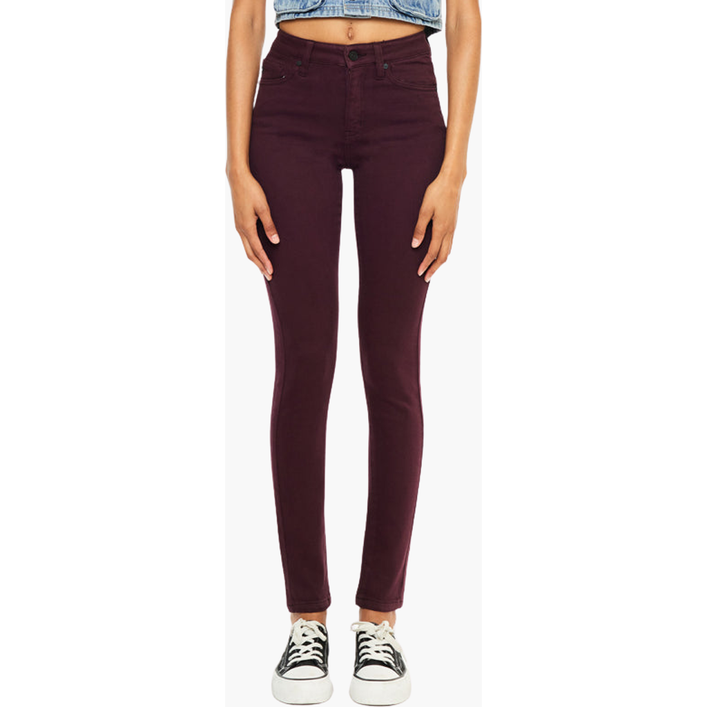 Kancan Gia High Rise Super Skinny Jeans In Burgundy