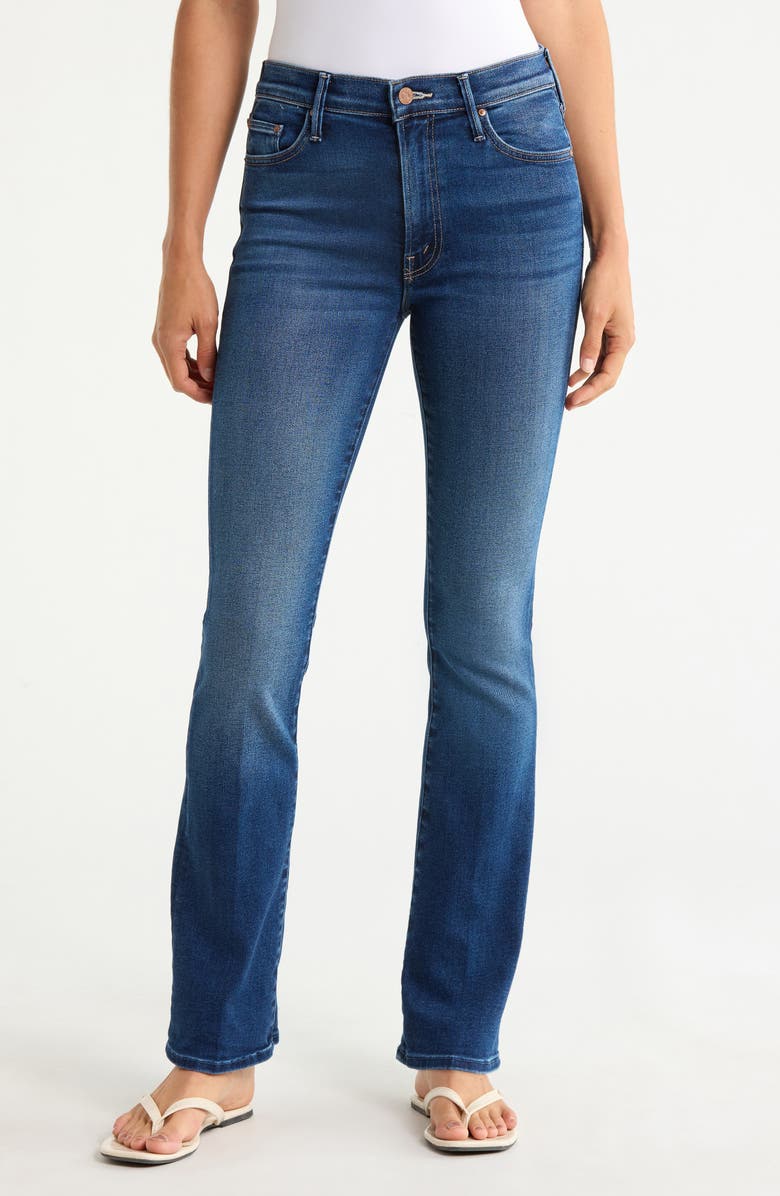MOTHER The Insider Skimp High Waist Straight Leg Jeans, Main, color, Taking Chances