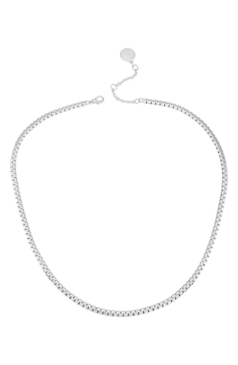 Vince Camuto Box Chain Necklace, Alternate, color, Silvertone