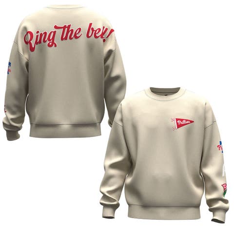 Unisex Fanatics  Tan Philadelphia Phillies Spirit Jersey Fleece Crewneck Pennant Sweatshirt