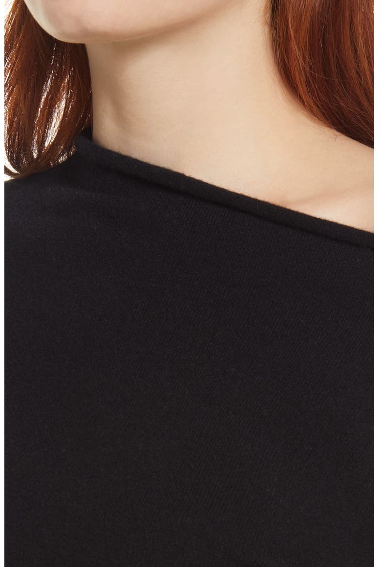 Off the Shoulder Cashmere Sweater, Alternate, color, BLACK