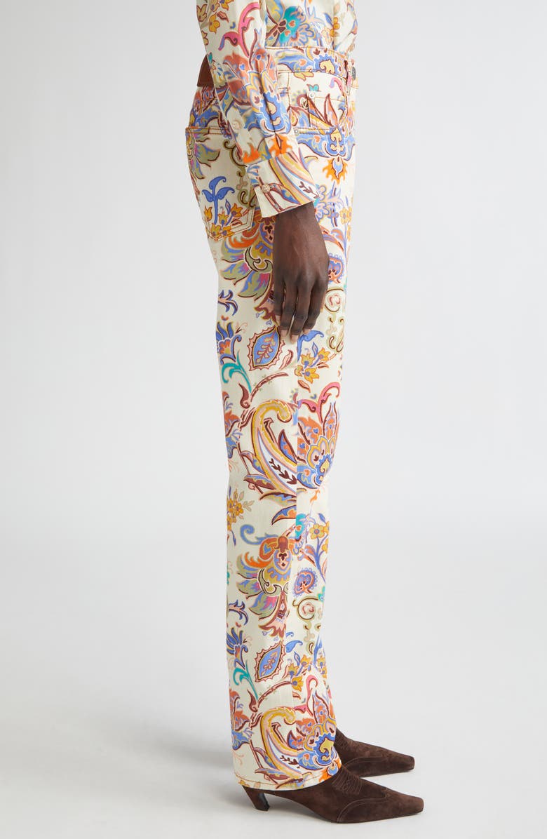 Etro Paisley Straight Leg Pants, Alternate, color, Stampa F.do Bianco