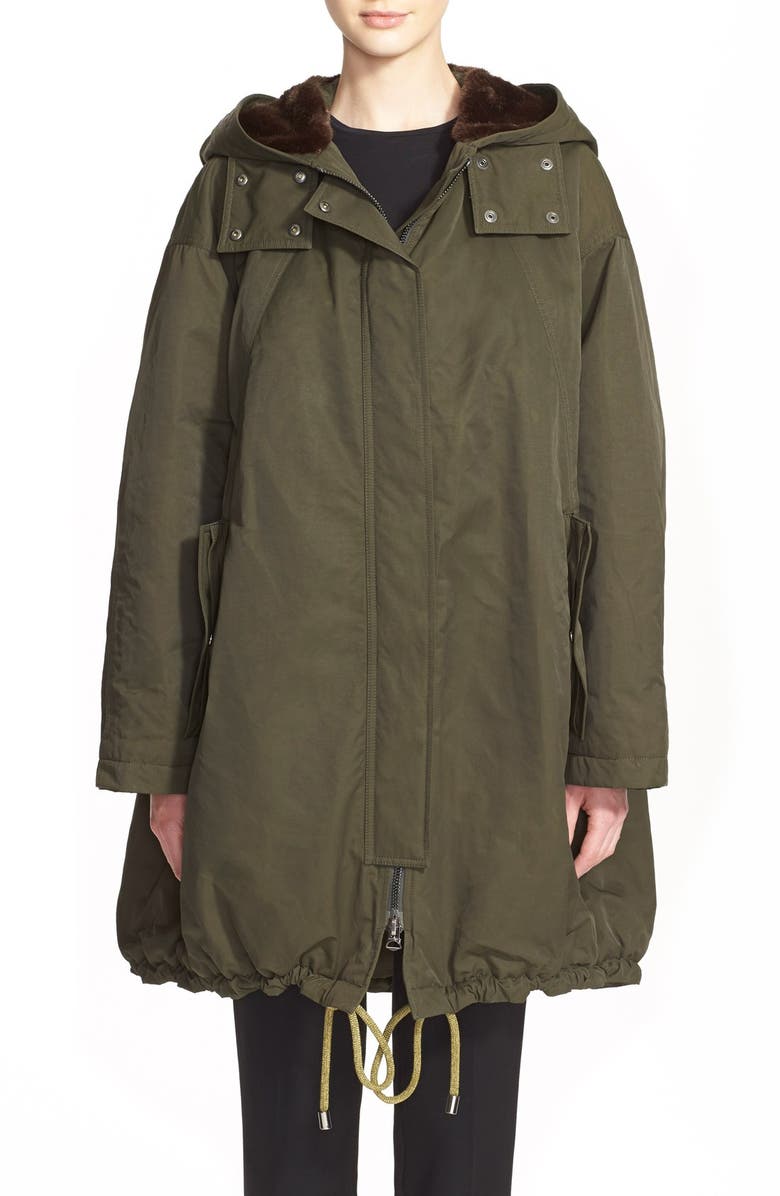 Acne Studios 'Amory' A-Line Hooded Parka, Main, color, 