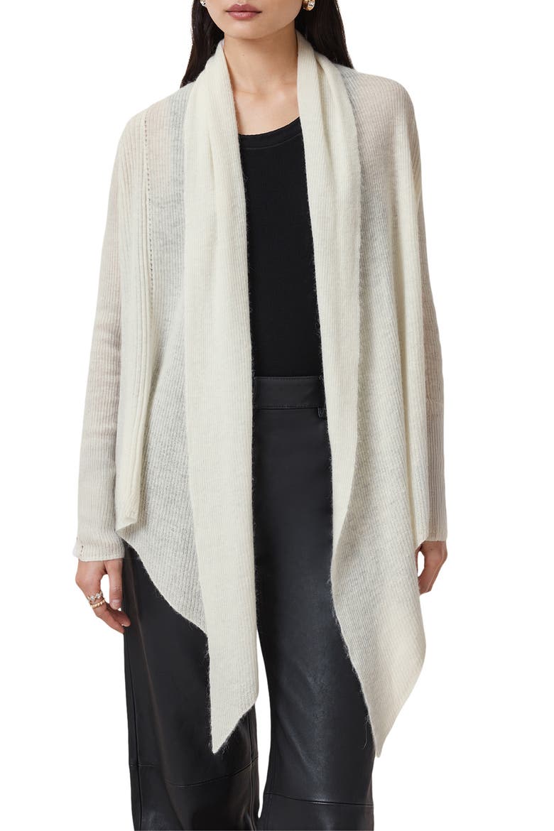Harper High Low Open Front Cardigan, Main, color, CHALK WHITE