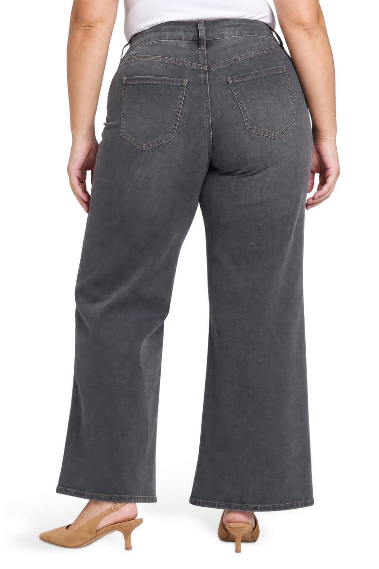 Mia Side Slit High Waist Wide Leg Palazzo Jeans, Alternate, color, SEDUM