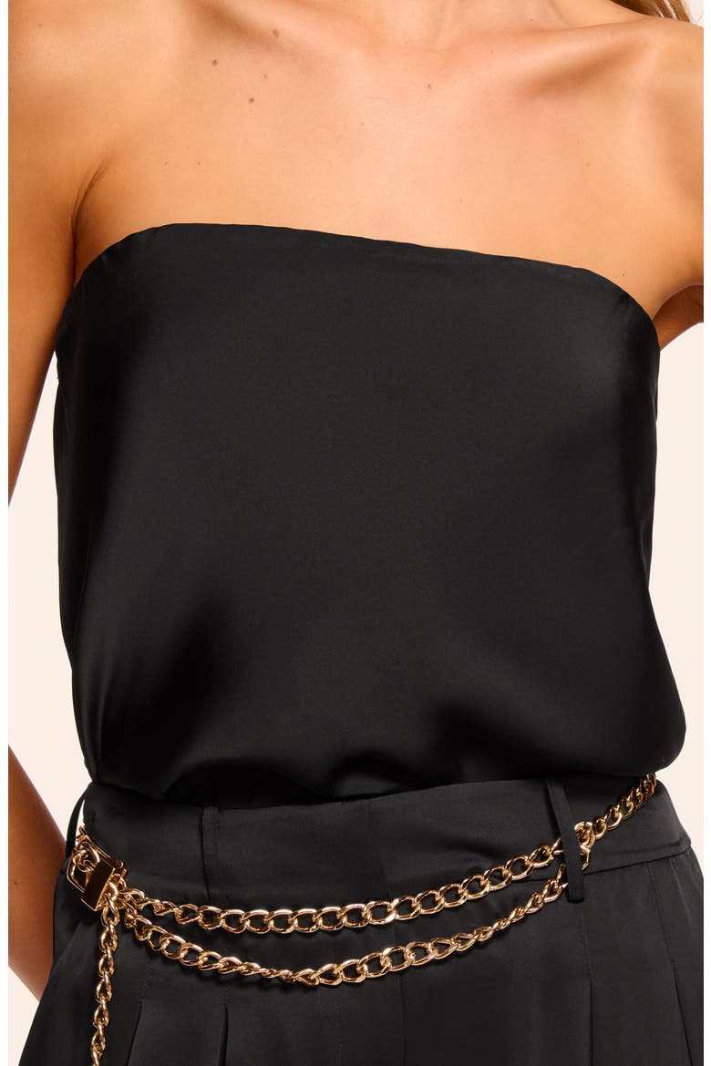 Ruben Strapless Satin Bodysuit, Alternate, color, BLACK