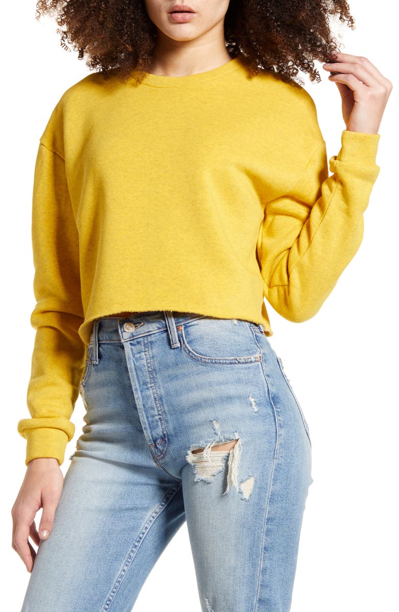 Topshop Soft Crop Sweatshirt, Main, color, 