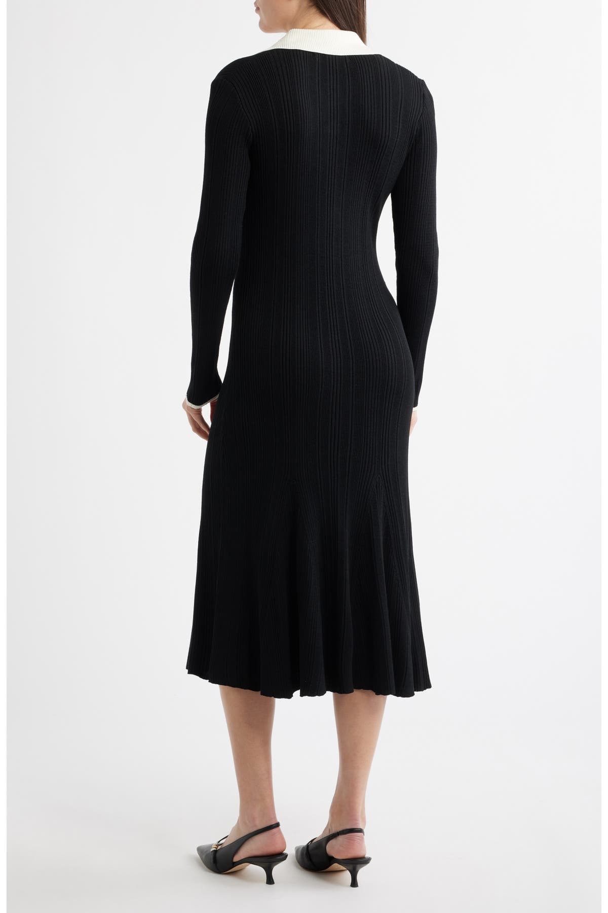 Julia Jordan rib polo sweater dress collar detail