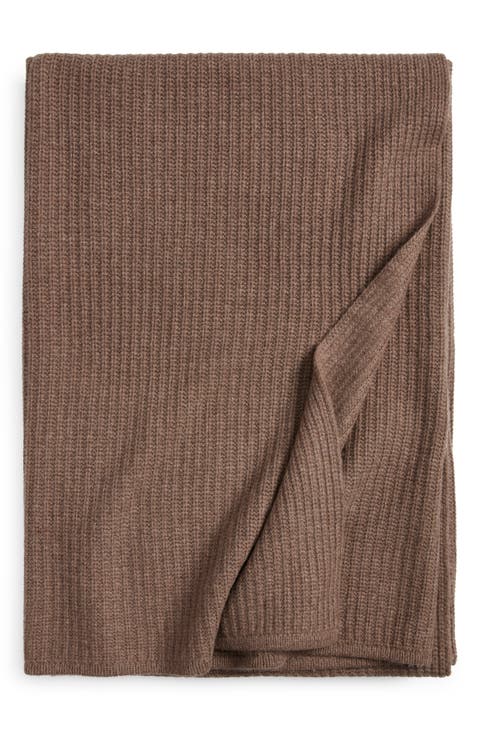 Rib Wool 
Cashmere Throw Blanket