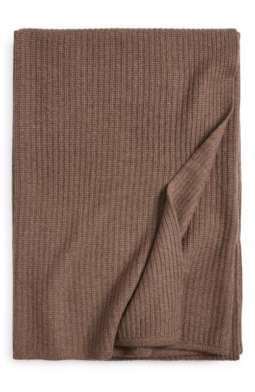 Nordstrom Rib Wool & Cashmere Throw Blanket In Brown