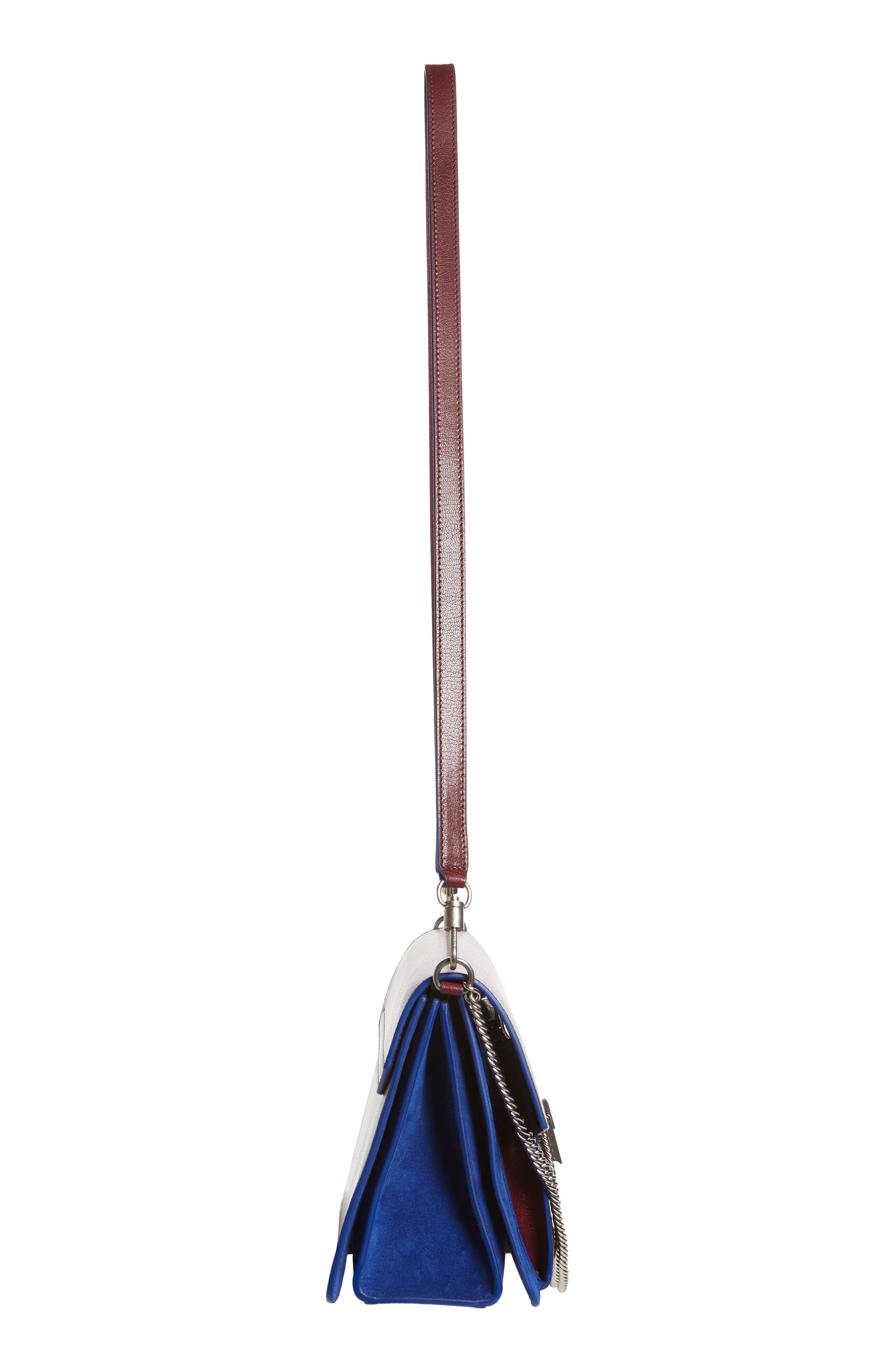 Medium GV3 Leather & Suede Handbag, Alternate, color, AUBERGINE/ BLUE