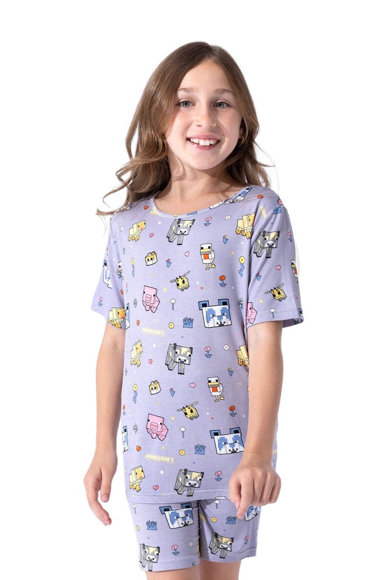 Minecraft Pixel Pals Kids 2-Piece Short Sleeve & Shorts Pajama Set, Alternate, color, Minecraft Pixel Pals