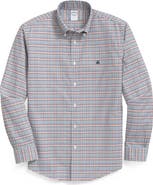 Brooks Brothers Gingham Check Wrinkle Resistant Stretch Cotton Button-Down Shirt