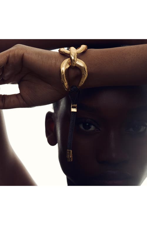 Reiss Monika Molten Link Bracelet In Gold Tone/brown
