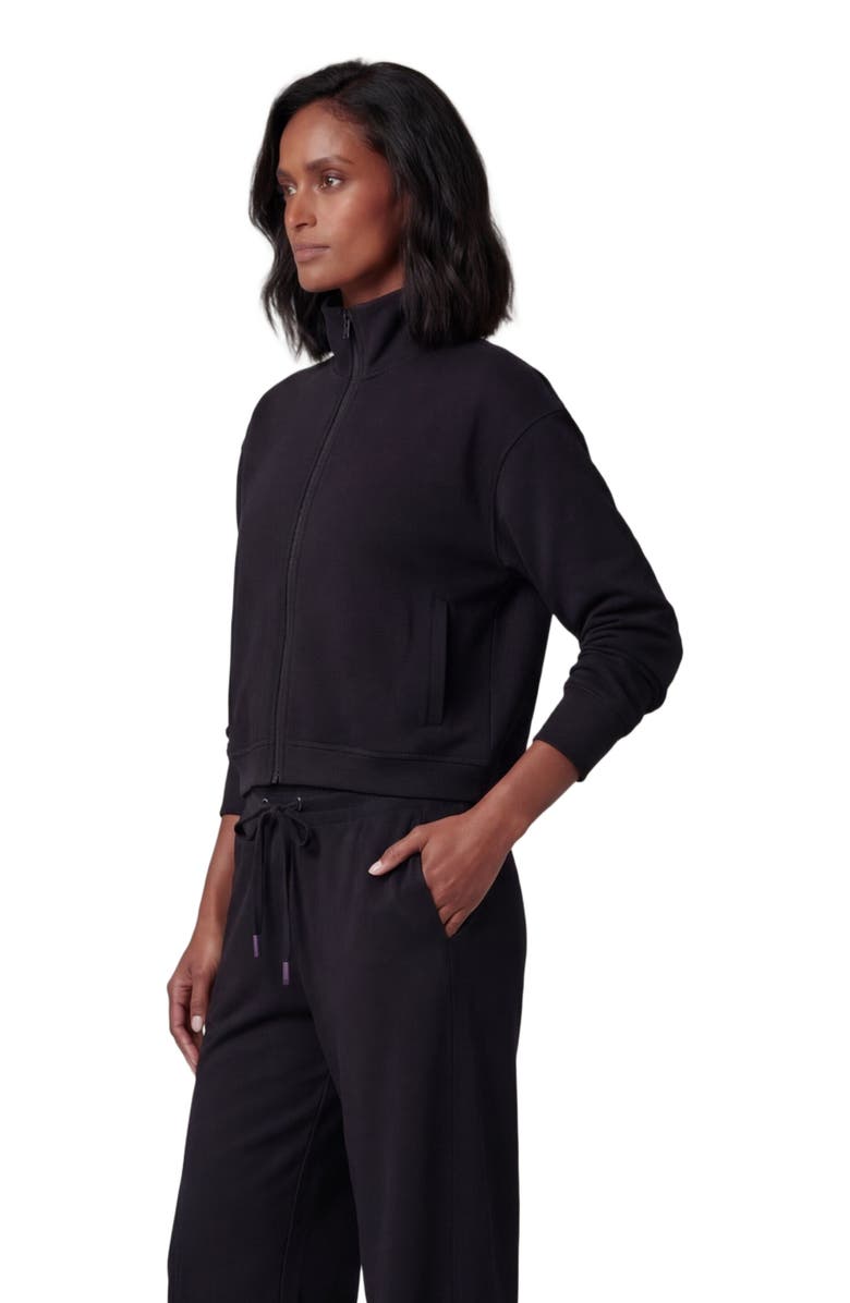 Lords of Harlech Womens Cropped Zip Jacket, Alternate, color, Very Black