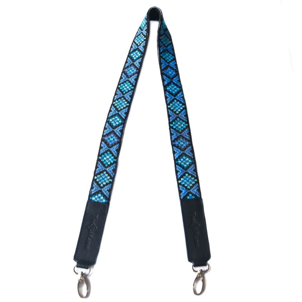 Tin Marin Mai Woven Bag Strap - Blue, Main, color, Black Leather