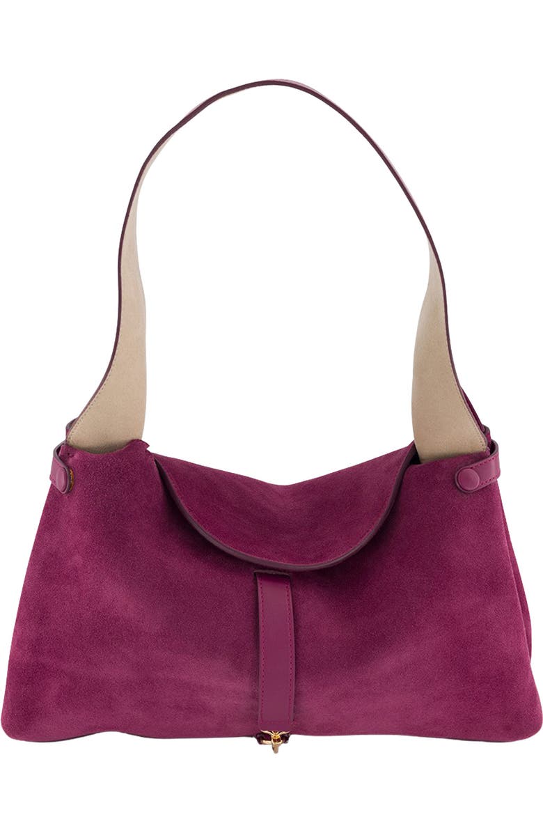 Ree Projects Florencia Suede Shoulder Bag, Main, color, Cardinal