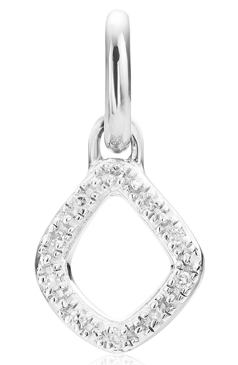 Monica Vinader Riva Mini Kite Diamond Pavé Pendant Charm, Alternate, color, Silver