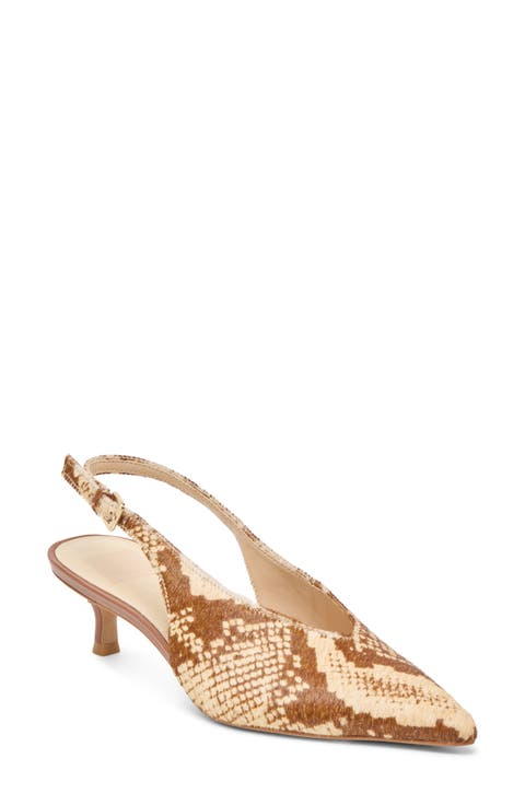 Alenna Slingback Pointed Toe Kitten Heel Pump (Women)