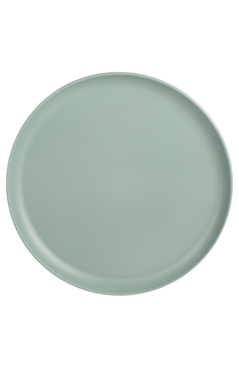 Gibson Canyon Crest 12 Piece Stackable Melamine Dinnerware Set, Alternate, color, Green