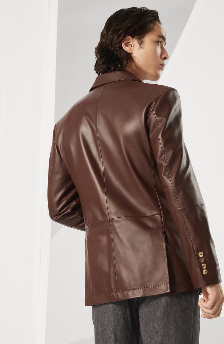 Brunello Cucinelli Nappa leather blazer, Alternate, color, 