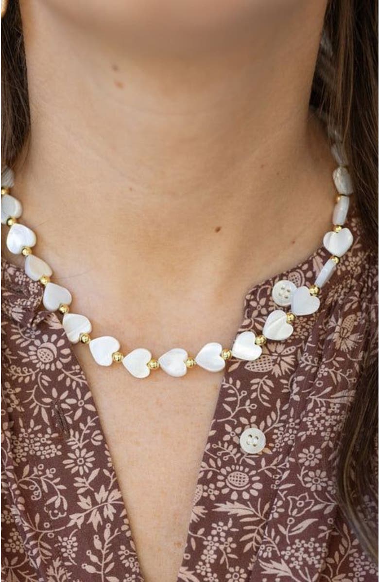 Erin McDermott Jewelry Mother of Pearl Heart  Necklace, Alternate, color, 