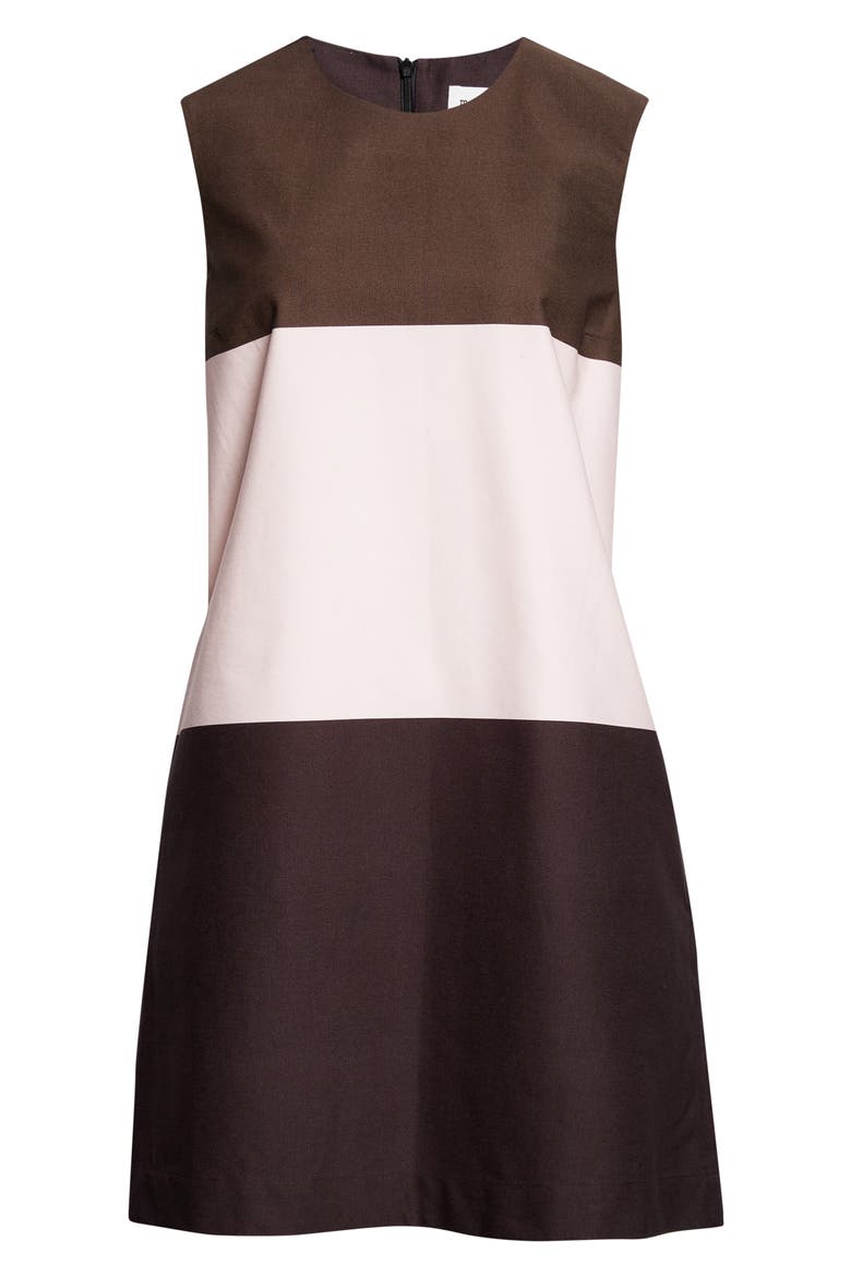 Malli Hennika Marimini Colorblock Cotton Shift Dress, Alternate, color, DARK BROWN LIGHT PINK BROWN