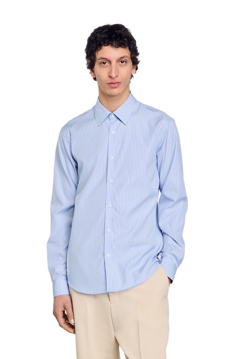 SANDRO Striped shirt, Main, color, Blue Sky